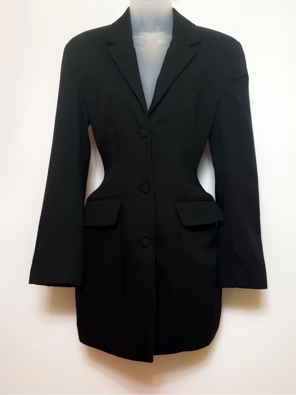 Small Tall House Of Cb Luxury Line Black Thin Waist Women Tailored Blazer Dress